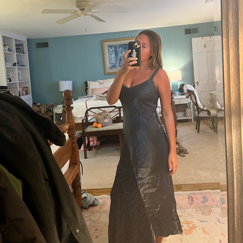 Tibi Navy Satin Dress